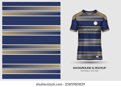 Jersey mockup and background pattern design. Uniform front view jersey and sublimation templates for soccer, football, volleyball, badminton, e-sports, casual