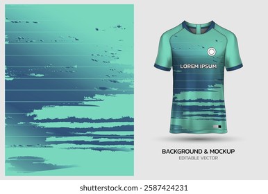 Jersey mockup and background pattern design. Uniform front view jersey and sublimation templates for soccer, football, volleyball, badminton, e-sports, casual