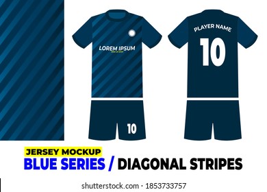 Jersey mockup blue series with diagonal gradient stripes