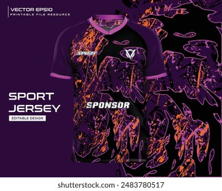 diseño de camiseta de Plantilla de maqueta de jersey. Diseño de patrón de grunge de textura Abstractas para el fútbol de la camiseta, el fútbol, el juego, el ciclismo . archivo eps de Vector