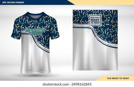 jersey mockup template t shirt design. Abstract navy motif grunge pattern design for jersey soccer, football, gaming, cycling 