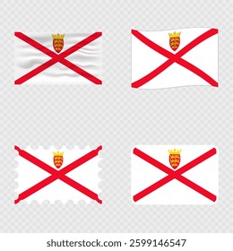 Jersey national flag in four different styles.