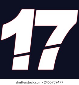 Jersey number 17 for t-shirt designs