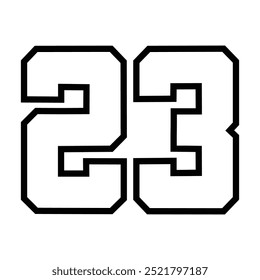 Jersey Número 23 para design de camiseta