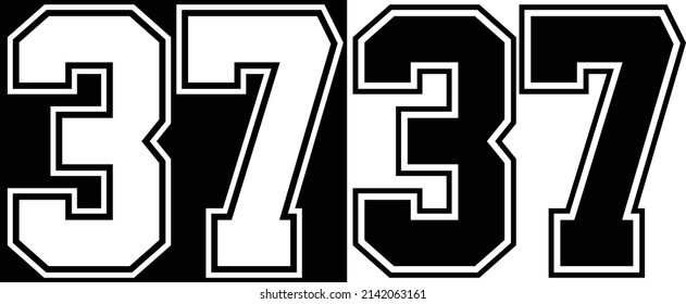 Jersey Number 37 for t-shirt designs