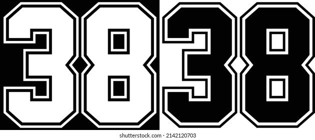 Jersey Number 38 for t-shirt designs