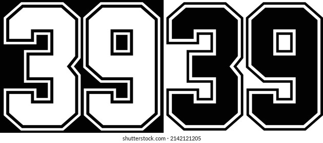 Jersey Number 39 for t-shirt designs