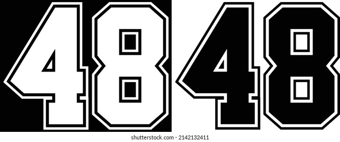 Jersey Number 48 Tshirt Design Stock Vector (Royalty Free) 2142132411 ...