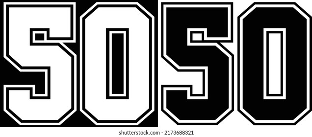 Jersey number 50 for tshirt design
