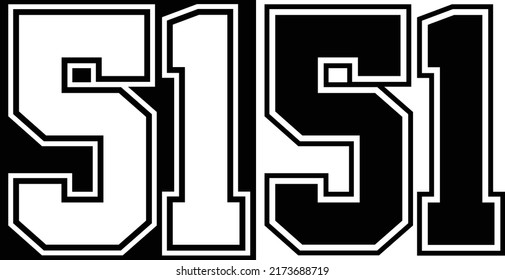 Jersey number 51 for tshirt design