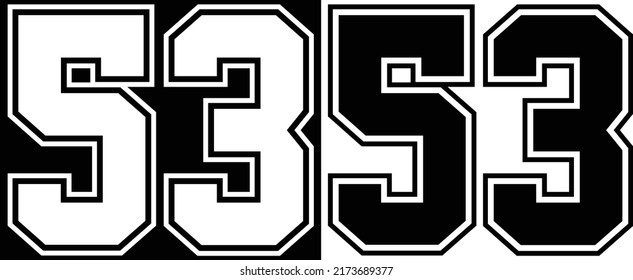 Jersey number 53 for tshirt design