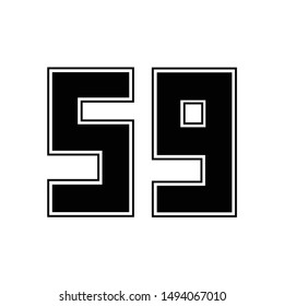 Jersey Number 59 Shape Template Vector Stock Vector (Royalty Free ...