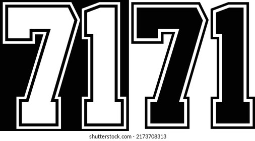 Jersey number 71 for tshirt design
