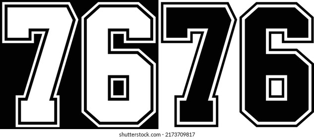 Jersey number 76 for tshirt design