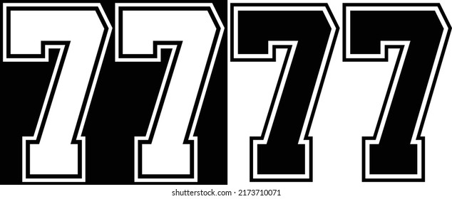 Jersey número 77 para diseño de camisetas