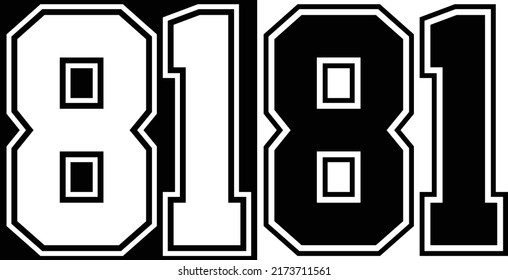 Jersey number 81 for tshirt design