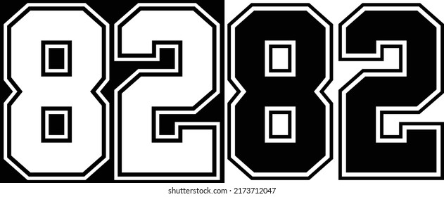 Jersey number 82 for tshirt design