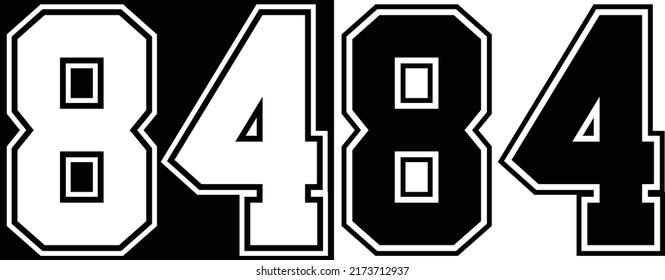 Jersey Number 84 For Tshirt Design