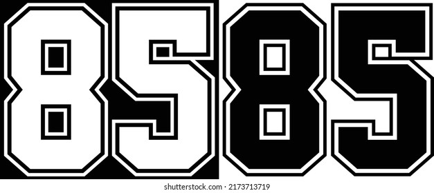 Jersey Number 85 For Tshirt Design