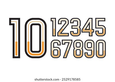 Jersey Nummer Design und Jersey Nummer Typografie