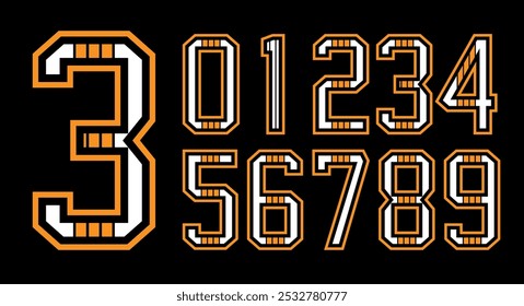 Jersey Nummer Design und Jersey Nummer Typografie