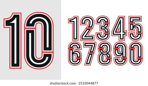 Jersey number design and jersey number typography