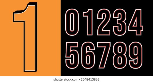 Jersey number design and jersey number typography