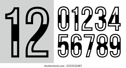 Jersey number design and jersey number typography