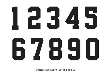 Jersey Number Templates - Sport Jersey Numbers Vector and Clip Art