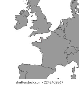 Jersey on world map. Vector illustration.