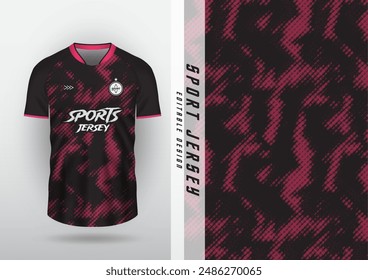 Jersey, outdoor sports design, jersey, football, futsal, running, racing, exercise, pink halftone pattern.