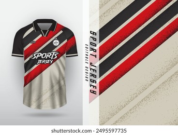 Jersey, outdoor sports design, jersey, football, futsal, running, exercise, grain pattern, classic shape, red and black cream.