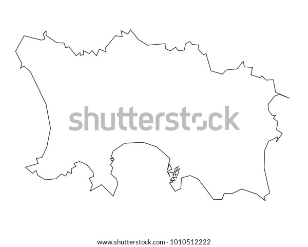 Jersey Outline Map Detailed Isolated Vector Stock Vector (Royalty Free ...