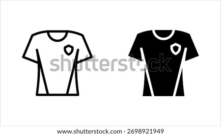 Jersey outline vector icon set. Thin line black jersey icon, vector illustration on white background