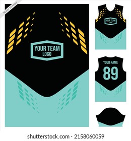 jersey pattern concept front, back and leg, jersey template for sports uniform printing or sublimation football, volleyball, basketball, e-sports, cycling, motocross, badminton, and fishing