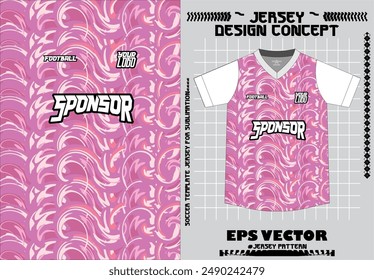 Jersey pattern, Tshirt abstract texture background for extreme sports jersey, racing, soccer, gaming, motocross, cycling, volley, front mockup with cmyk color palette ready to print