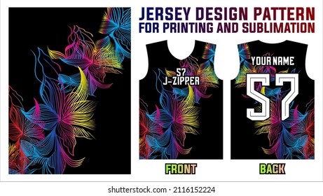 jersey printing design pattern for soccer, badminton, basketball, volleyball, gaming, racing and fishing team uniforms