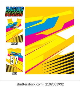 jersey printing and sublime design for racing sports. colorful abstract design illustration for sports team