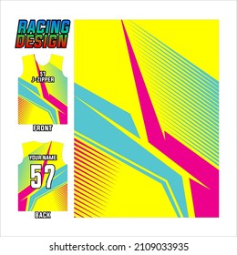 jersey printing and sublime design for racing sports. colorful abstract design illustration for sports team