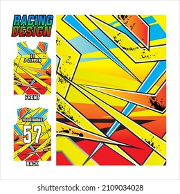 jersey printing and sublime design for racing sports. colorful abstract design illustration for sports team