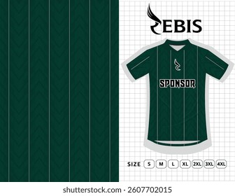 Jersey Rebis Apparel, outdoor sports design, jersey, football, futsal, running, exercise, grain pattern, classic style, green