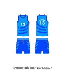 jersey for running and basketball tank top design template, Sport jersey mockup. uniform front and back view.