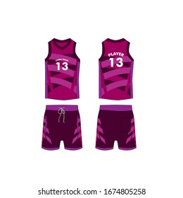 jersey for running and basketball tank top design template, Sport jersey mockup. uniform front and back view.