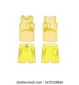 jersey for running and basketball tank top design template, Sport jersey mockup. uniform front and back view.