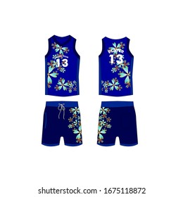 jersey for running and basketball tank top design template, Sport jersey mockup. uniform front and back view.