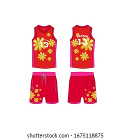 jersey for running and basketball tank top design template, Sport jersey mockup. uniform front and back view.