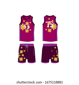 jersey for running and basketball tank top design template, Sport jersey mockup. uniform front and back view.