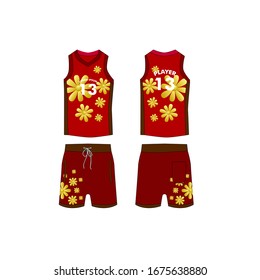 jersey for running and basketball tank top design template, Sport jersey mockup. uniform front and back view.