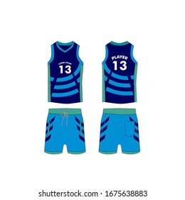 jersey for running and basketball tank top design template, Sport jersey mockup. uniform front and back view.