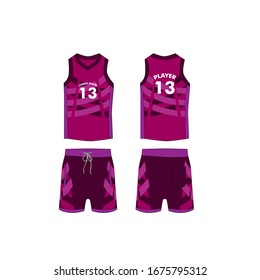 jersey for running and basketball tank top design template, Sport jersey mockup. uniform front and back view.